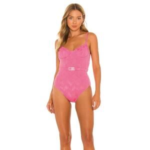 The Spencer One Piece Pink Solid & Striped XS